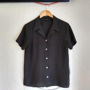 Liz Claiborne Collection Patterned Black Blouse